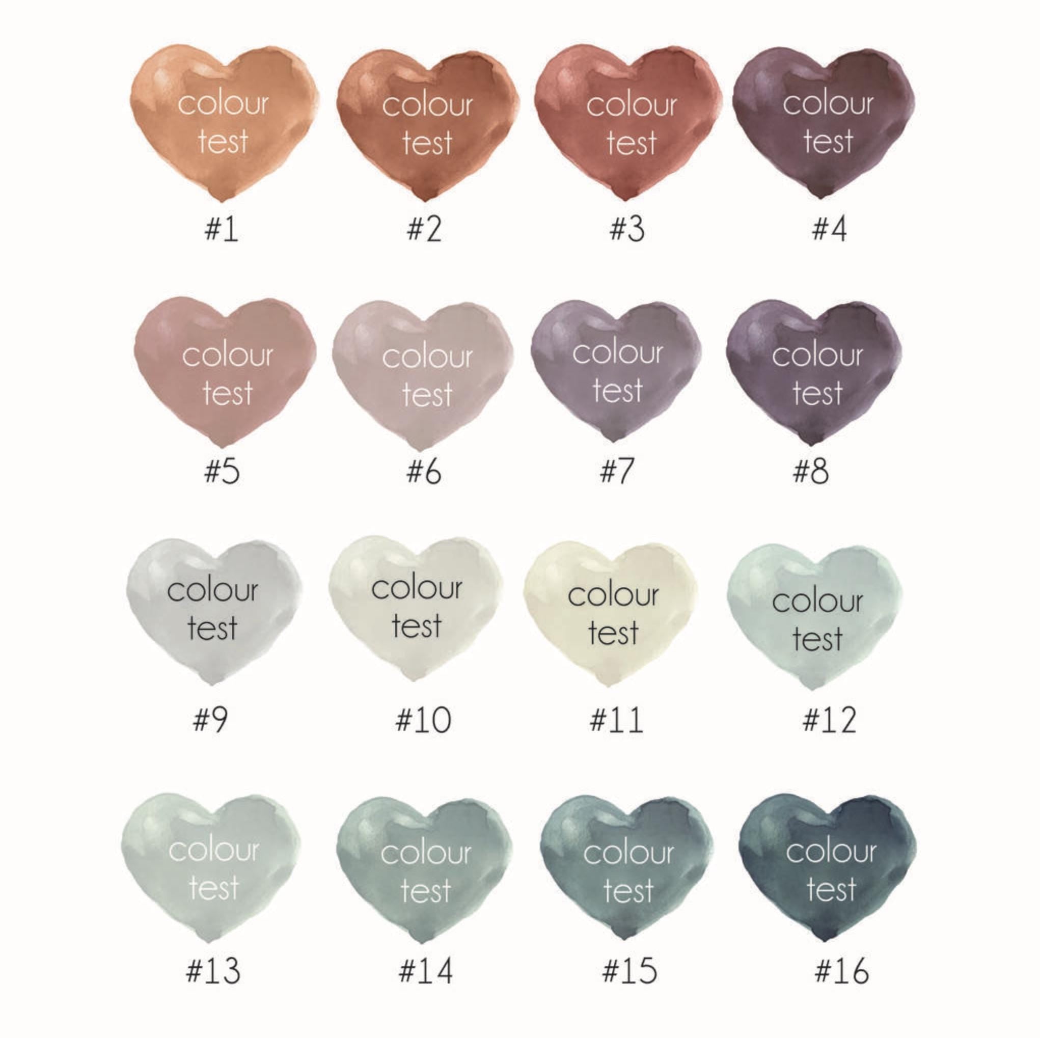 Example of colour options for personalised print design 